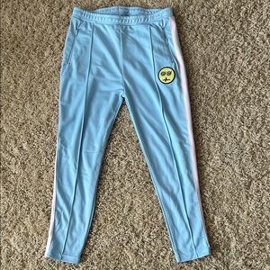 Bandy Button Light Blue Track Pants with Pink Side Stripe size 10/11